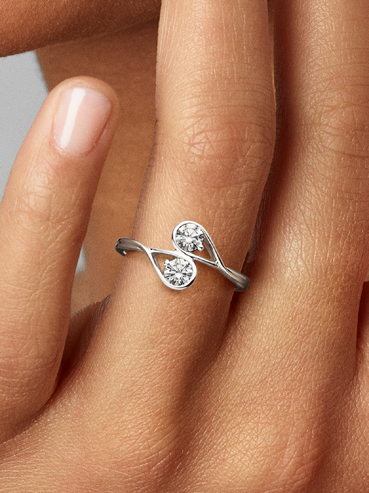 FINAL SALE - Pandora Infinite 14k White Gold Double Lab-grown Diamond Ring - 0.50 ct TW, 14k white gold