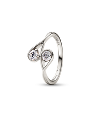 FINAL SALE - Pandora Infinite 14k White Gold Double Lab-grown Diamond Ring - 0.50 ct TW, 14k white gold