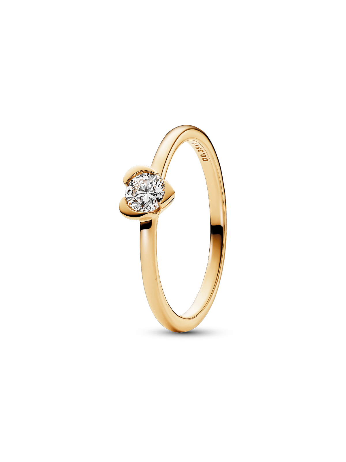 Pandora Talisman 14k Gold Lab-grown Diamond Heart Ring - 0.25 ct TW, 14k gold