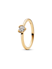 Pandora Talisman 14k Gold Lab-grown Diamond Heart Ring - 0.25 ct TW, 14k gold