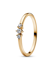 Pandora Era 14k Gold Lab-grown Diamond Triple Stone Ring - 0.09 ct TW, 14k gold