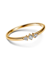 Pandora Era 14k Gold Lab-grown Diamond Triple Stone Ring - 0.09 ct TW, 14k gold