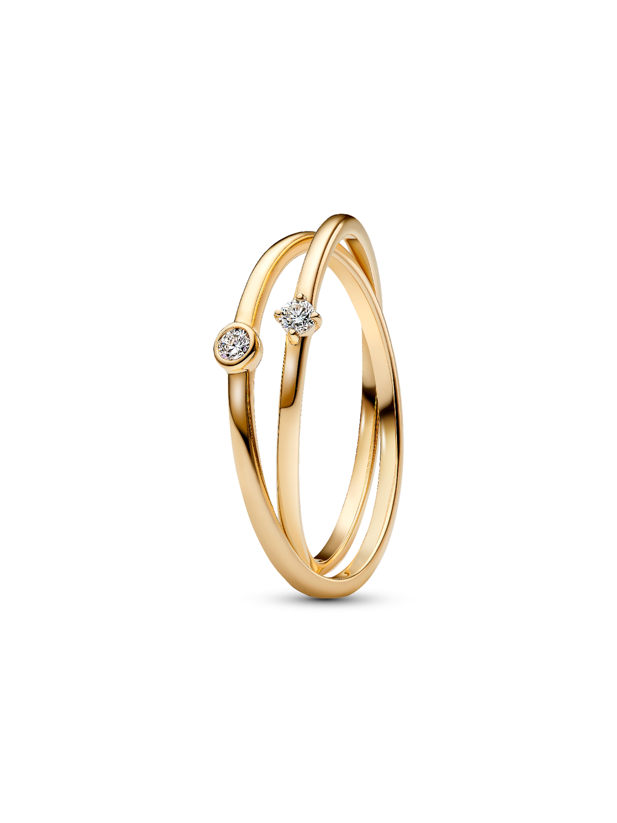 Pandora Era Lab-Grown Diamond Crossover Ring - 0.07 ct TW, 14k gold