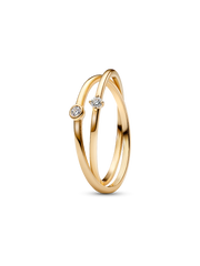 Pandora Era Lab-Grown Diamond Crossover Ring - 0.07 ct TW, 14k gold
