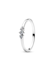 Pandora Era Lab-Grown Diamond Triple Stone Ring - 0.09 ct TW, 14k white gold