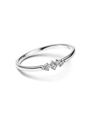 Pandora Era Lab-Grown Diamond Triple Stone Ring - 0.09 ct TW, 14k white gold