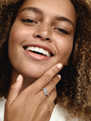 Double Heart Sparkling Ring - 14k gold plating