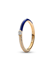 Pandora ME Pavé & Blue Dual Ring - 14k gold plating