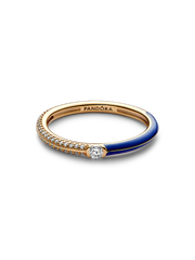 Pandora ME Pavé & Blue Dual Ring - 14k gold plating