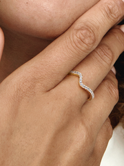Sparkling Wave Ring - 14k gold plating
