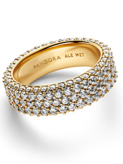Pandora Timeless Pavé Triple-row Ring - 14k gold plating