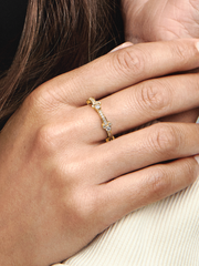 FINAL SALE - Disney Mickey Mouse & Minnie Mouse Sparkling Eternity Ring - 14k gold plating