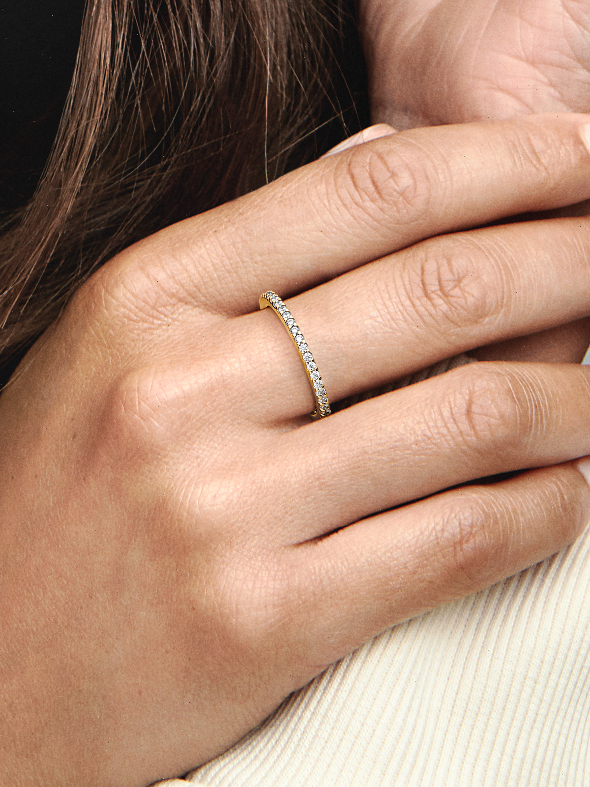 Sparkling Band Ring - 14k gold plating