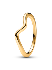 Polished Wave Ring - 14k gold plating