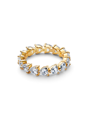 Band of Clear Hearts Ring - 14k gold plating