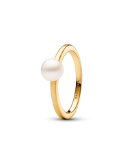 FINAL SALE - Treated Freshwater Cultured Pearl Ring - 14k gold plating
