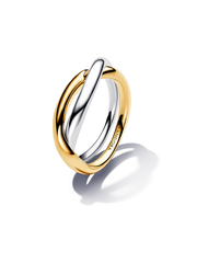 Two-tone Entwined Bands Ring - Sterling silver, 14k gold plating