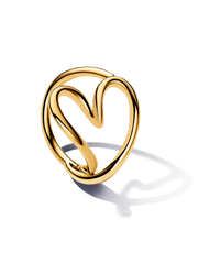 Organically Shaped Heart Ring - 14k gold plating