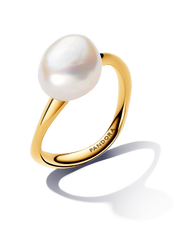 Baroque Treated Freshwater Cultured Pearl Ring - 14k gold plating
