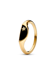 Pandora ME Halved Enamel Signet Ring - 14k gold plating