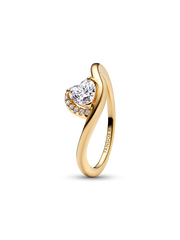 Wavy Heart Ring - 14k gold plating