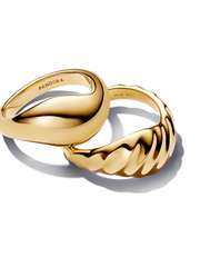 Rippled Stacking Rings - 14k gold plating