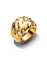 Rippled Statement Ring - 14k gold plating