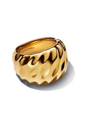 Rippled Statement Ring - 14k gold plating
