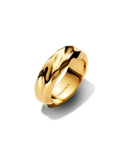 Rippled Wide Band Ring - 14k gold plating