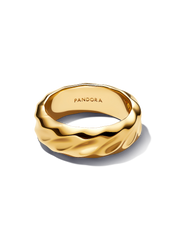 Rippled Wide Band Ring - 14k gold plating