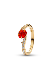 Disney Beauty and the Beast Enchanted Rose Ring - 14k gold plating