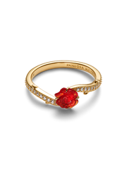 Disney Beauty and the Beast Enchanted Rose Ring - 14k gold plating