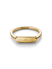 Engravable Bar Ring - 14k gold plating