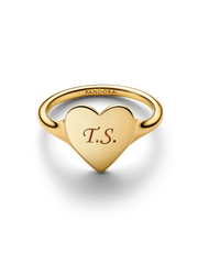Engravable Heart Ring - 14k gold plating