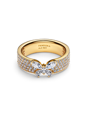 Sparkling Butterfly Bold Ring - 14k gold plating