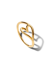 Organically Shaped Heart Small Ring - 14k gold plating