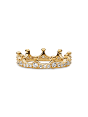 FINAL SALE - Clear Sparkling Crown Ring - 18k Gold-plated Sterling Silver