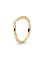 Polished Wishbone Ring - 14k gold plating