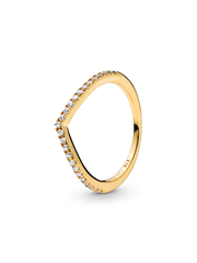 Sparkling Wishbone Ring - 14k gold plating