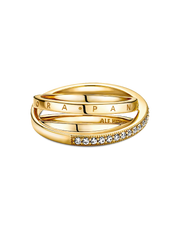 Crossover Pavé Triple Band Ring - 14k gold plating