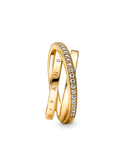 Crossover Pavé Triple Band Ring - 14k gold plating