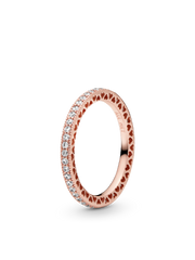 Sparkle & Hearts Ring - 14k rose gold plating