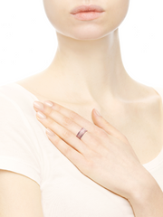 FINAL SALE - Hearts of PANDORA Ring, PANDORA Rose™, Cream Enamel & Clear CZ - 14k rose gold plating