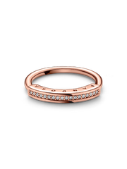 FINAL SALE - Pandora Signature I-D Pavé Ring - 14k rose gold plating