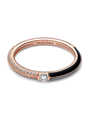 FINAL SALE - Pandora ME Pavé & Black Dual Ring - 14k rose gold plating