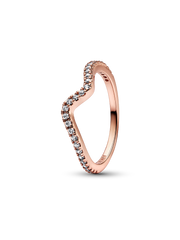 Sparkling Wave Ring - 14k rose gold plating