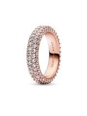 Pandora Timeless Pavé Double-row Ring - 14k rose gold plating