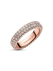 Pandora Timeless Pavé Double-row Ring - 14k rose gold plating