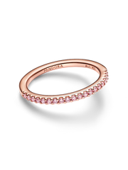 Sparkling Pink Band Ring - 14k rose gold plating