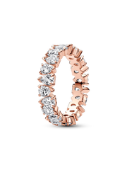 Alternating Sparkling Band Ring - 14k rose gold plating